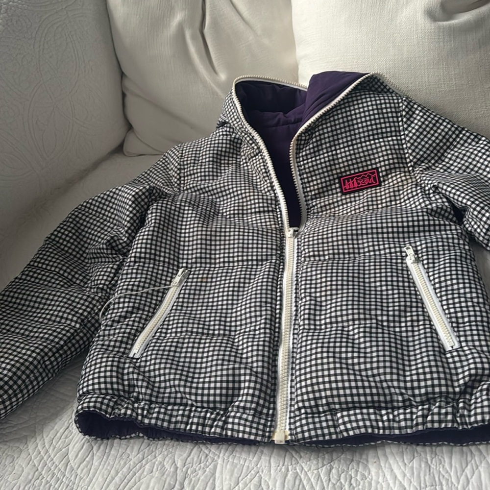 Black & White bomber jacket with hood NEW!!